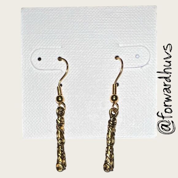 Bundle Sale 3 for $15 | Artisan Earrings – Ornate Gold-Tone Scrollwork - Picture 1 of 6